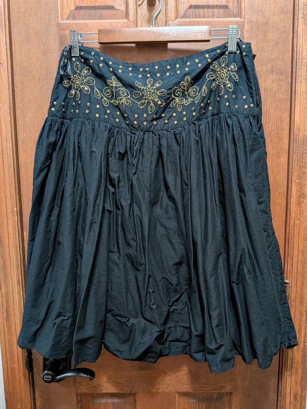Westbound Black Skirt with Gold Embroidery